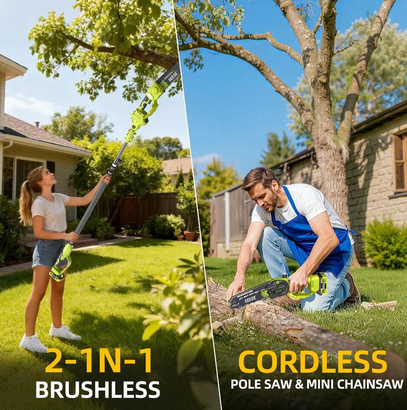 2 in 1 Mini Chainsaw with 6-15ft Pole